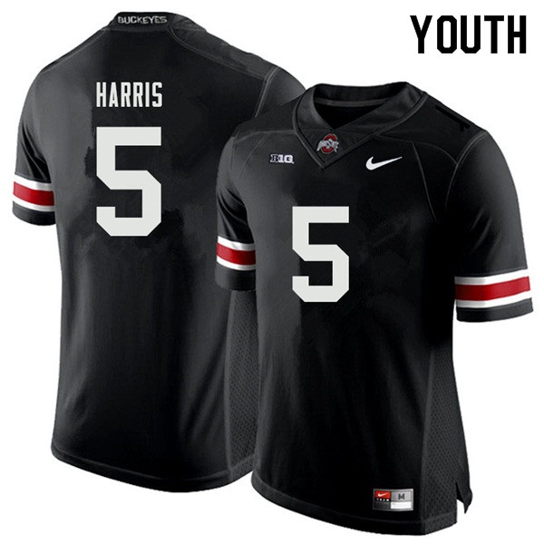 Youth Ohio State Buckeyes #5 Jaylen Harris Black Authentic College Stitched Football Jersey 23AB048VC